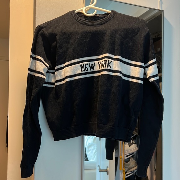 Brandy Melville Sweaters Brandy Melville Navy White New York Knit